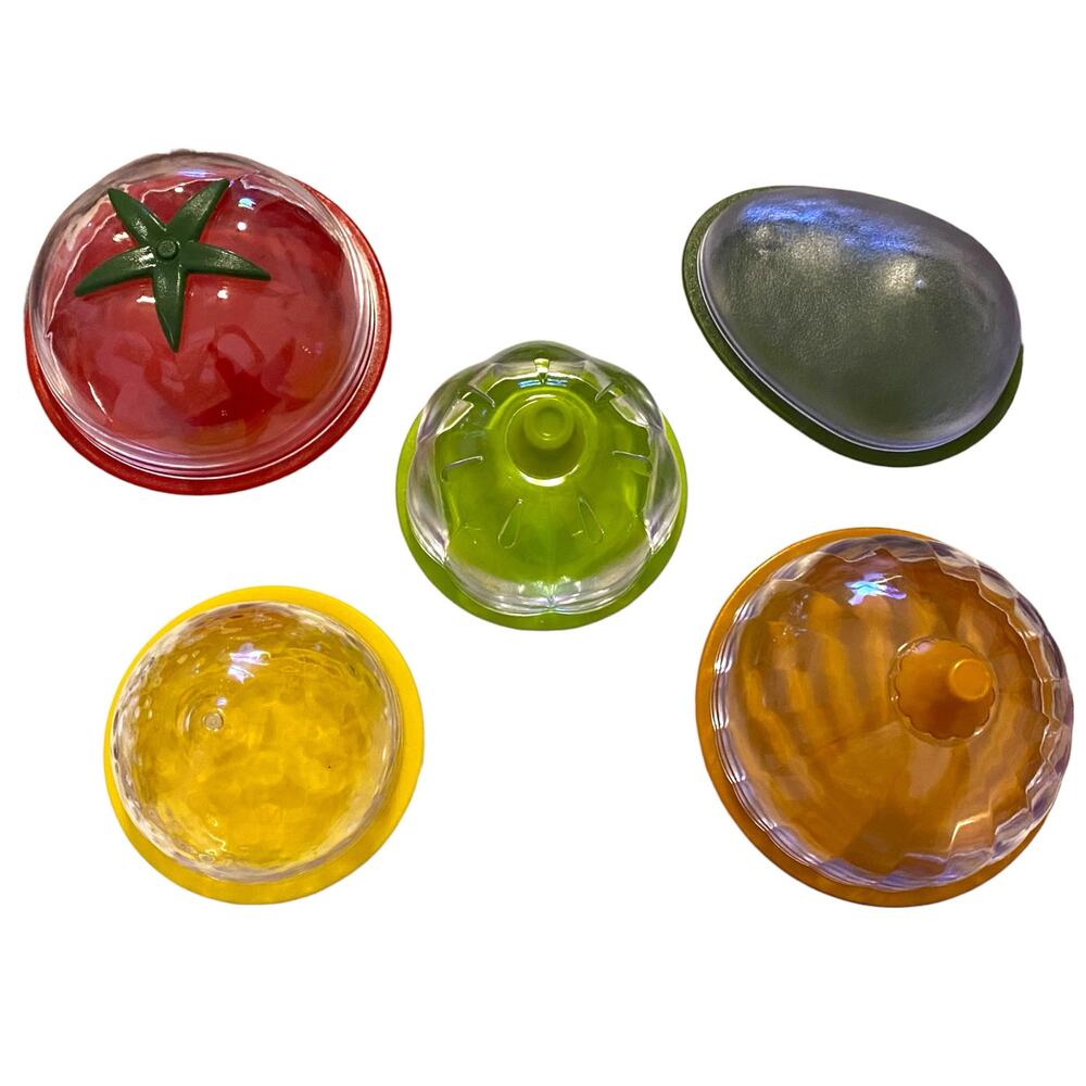NEW 5 Piece Fruit and Vegetable Storage Containers - Fridge Ready - Clear Top